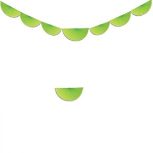 Guirnalda de 8 abanicos de papel color verde manzana.