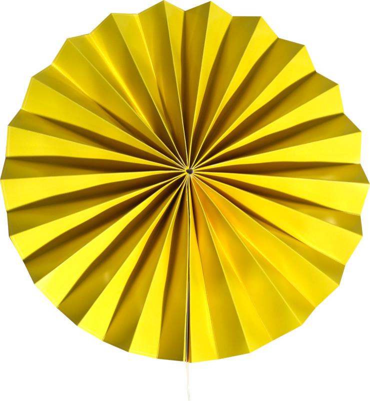 Abanico de papel Amarillo de 30 cm 1 - Abanico de papel Amarillo de 30 cm