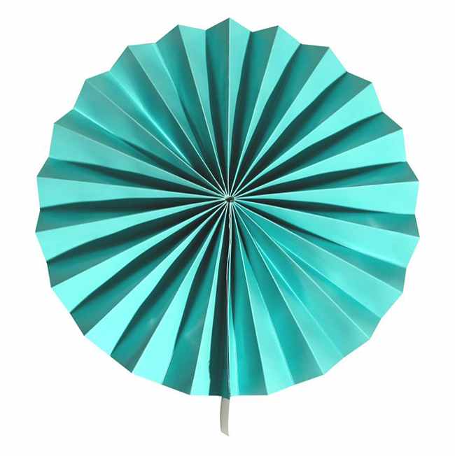 Abanico de papel de color verde marino de 30 cm 1 - Abanico de papel de color verde marino de 30 cm