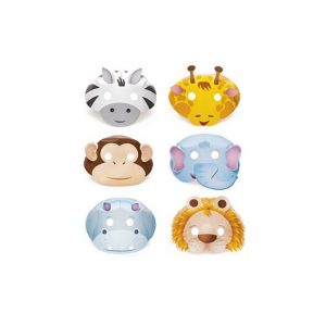 Pack caretas animales para fiesta infantil 6 uds