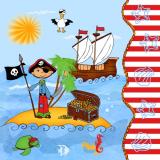 Servilletas papel PIRAT ISLAND de 33x33 cm