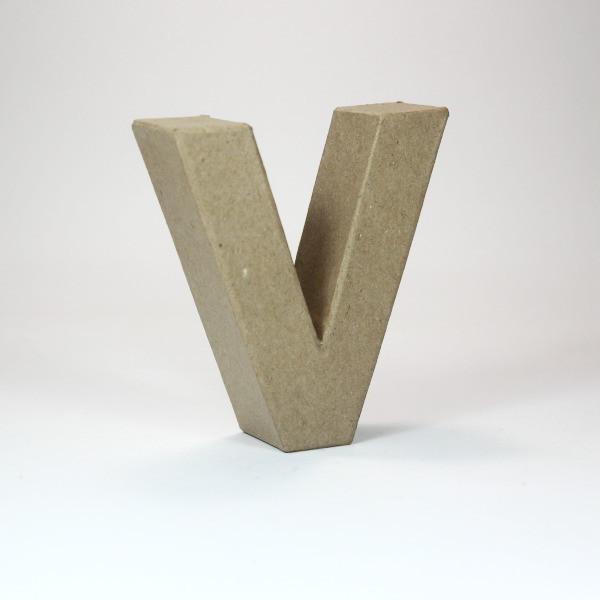 Letra V de 18 cm de cartón