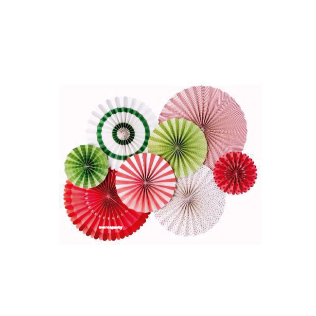 Abanicos de papel HOLIDAY BRIGHT PARTY FANS