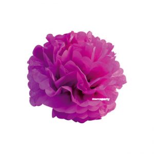 Flor de papel seda de 30cm color fucsia