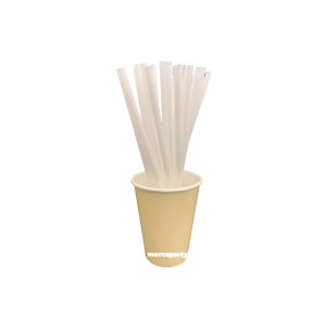 Pajitas PLA rí­gidas color blanco de 21cm (25uds)
