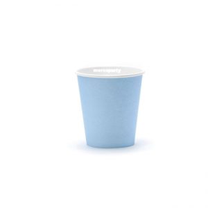 Vasos de carton color AZUL PASTEL (8 vasos)
