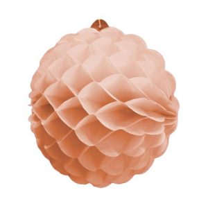 Bola de papel de 25 cm en panal de abejacolor melocoton