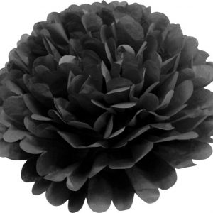 Flor de papel seda de 20 cm color negro