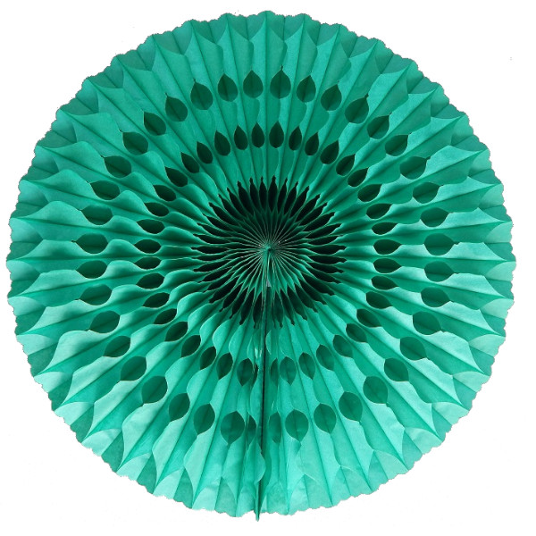 Abanico 50 cm de papel alveolado color verde jade