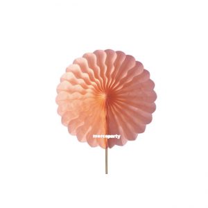 Abanico de papel alveolado de 25 cm color melocotón