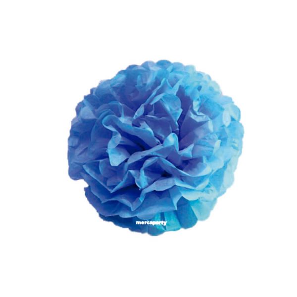 3 Flores De Papel De 30 Cm Color Azul Turquesa