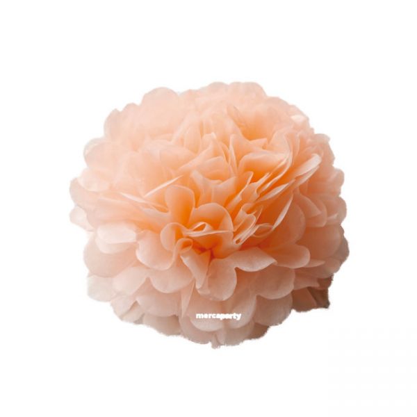 Flor de papel seda de 30 cm color melocotón