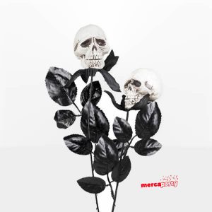 Flor negra con calavera
