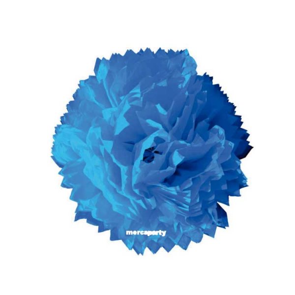 Flor de papel seda de 45 cm turquesa