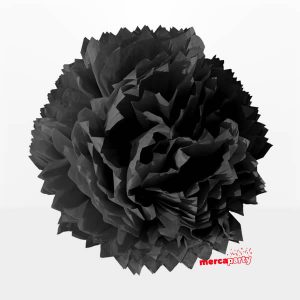Flor de papel seda de 45 cm negra
