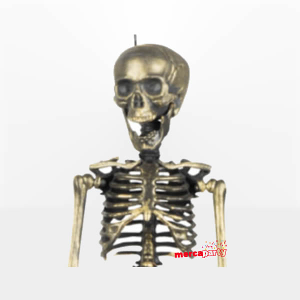 Decoración colgante ESQUELETO DORADO de 42x11cm 1 - Decoración colgante ESQUELETO DORADO de 42x11cm