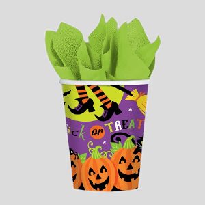 Vasos de cartón Fiesta de brujas Hallloween (8 vasos)