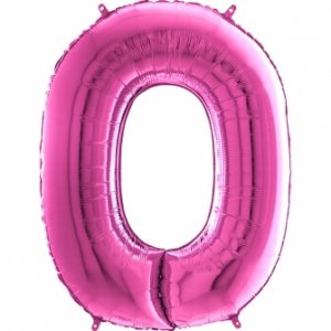 Globo nº 0 color fucsia de 80cm