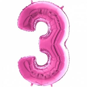 Globo nº 3 color fucsia de 80cm
