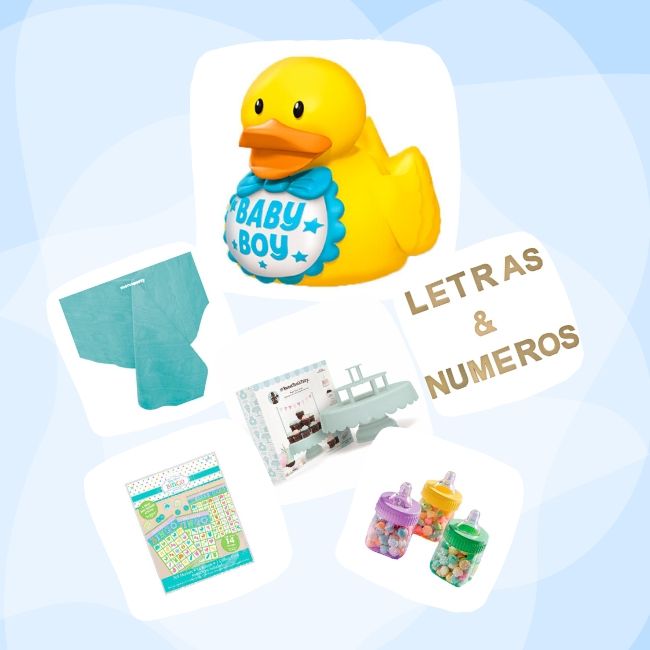 Decoración de Mesa BabyShower Azul 1 - Decoración de Mesa BabyShower Azul