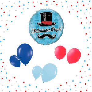 Kit "FELICIDADES PAPA" con globos