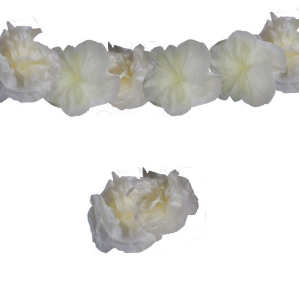 Flor de papel de seda en color crema - Imagen 3