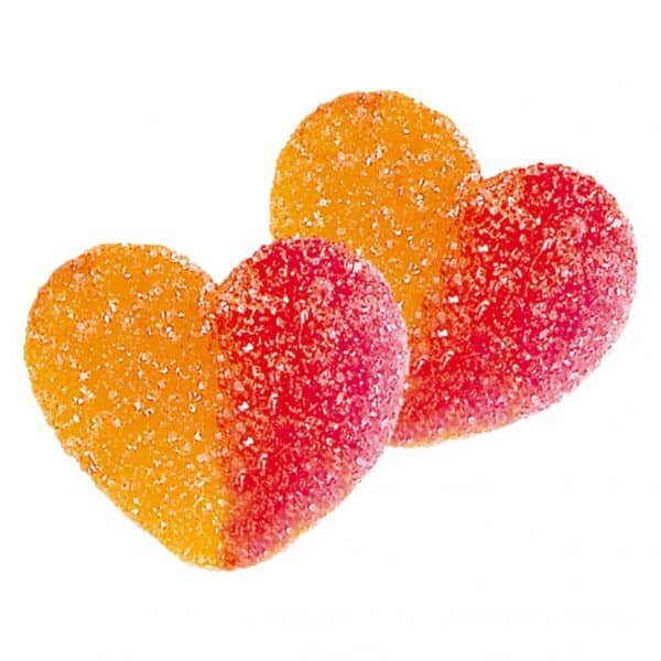 Corazones melocotón grandes, bolsa de 1kg