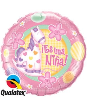 Globo de foil " Es una niña" de 9" 1 - Globo de foil " Es una niña" de 9"