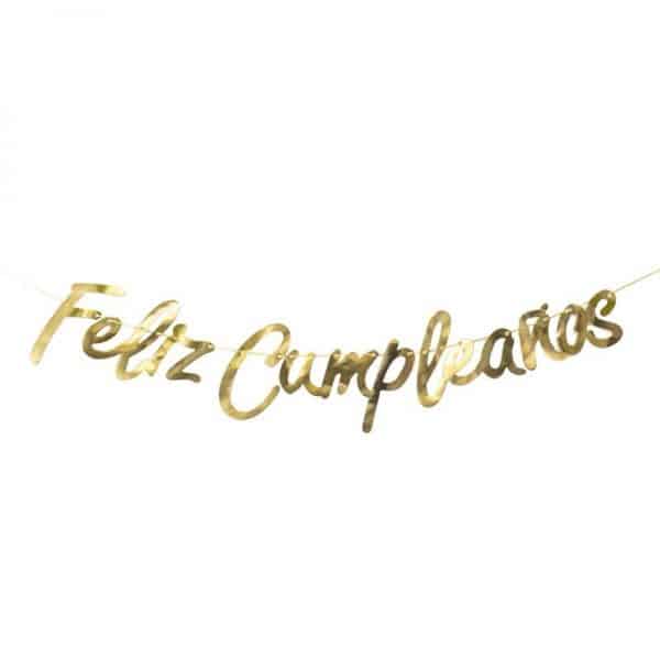 Guirnalda letras "Feliz Cumpleaños" oro