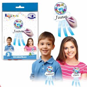 Escarapelas Feliz Cumpleaños, azul