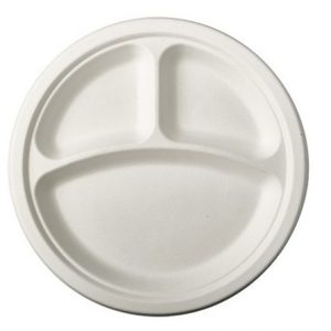 Platos Blancos para Candy Bars con 3 compartimentos (12 platos)