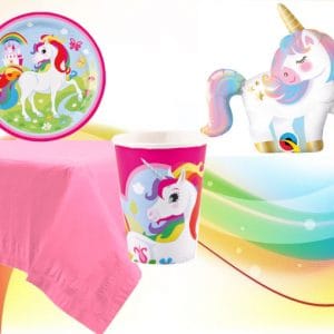 Set de menaje Unicornio rosa (16 servicios)