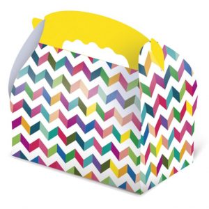 Caja de cartón para chuches rayas multicolor
