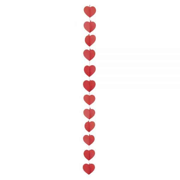 Guirnalda de corazones colgantes rojos, de 3 mts
